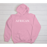 Pink african hoodie by black owned business 