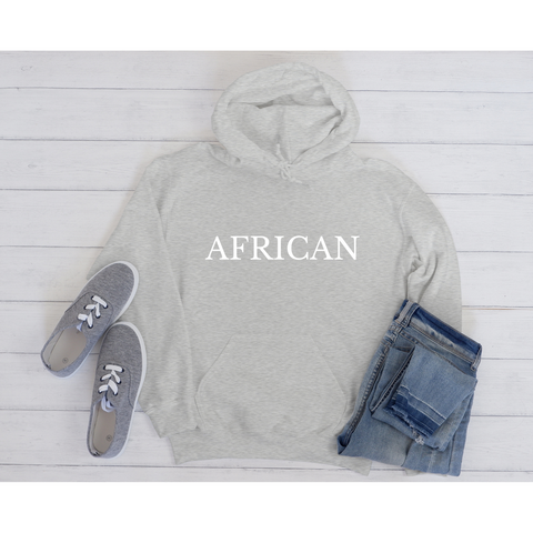 Gray african hoodie by black owned business great gift