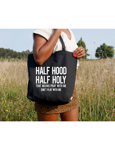Half Holy Half Hood Tote Bag